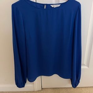 WHBM blue longsleeve blouse.